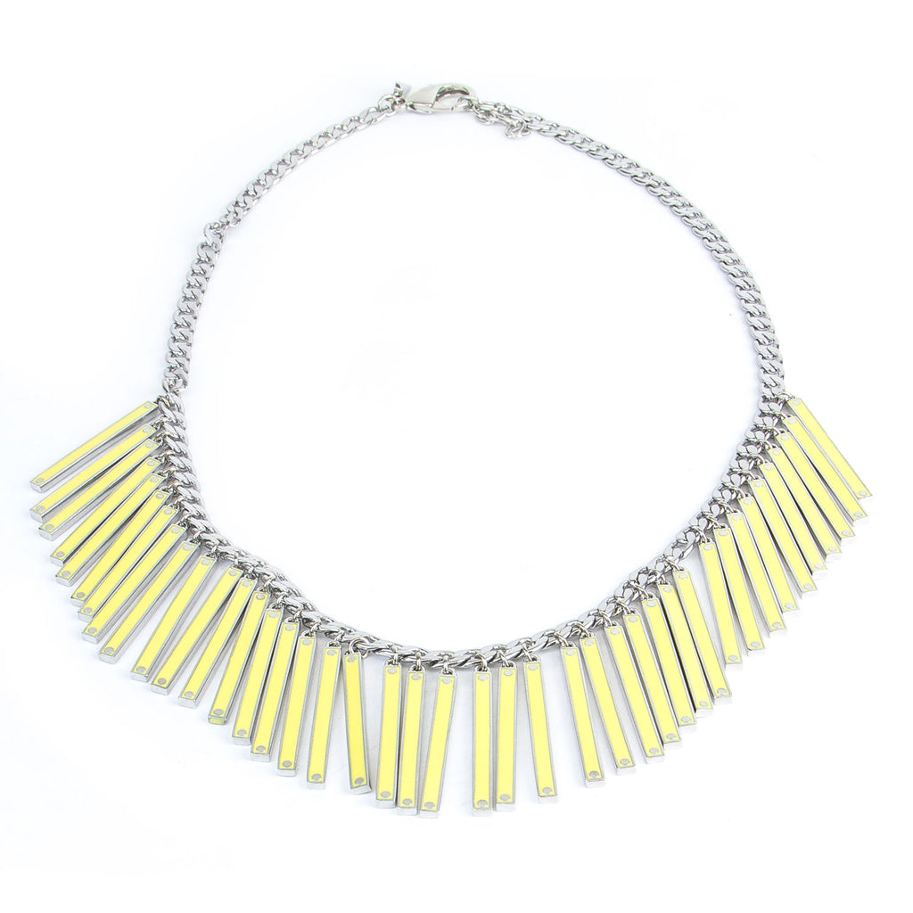 Rebecca Minkoff Yellow Runway ID Bib Necklace $168