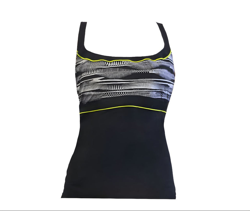 GOTTEX Women's Black Sport Racerback Swim Top #S7055-T368 34D NWT