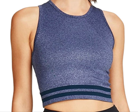 LNDR Women's Light Blue Marl Radar Sleeveless Crop Top #SN895 S-M NWT