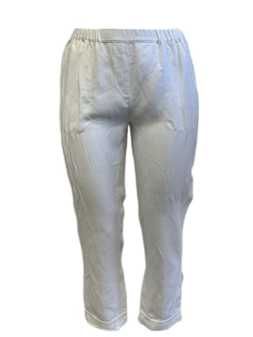 Marina Rinaldi Women's Bianco Ottico Ragione Straight Leg Pants Size 14W/23 NWT