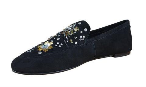 REBECCA MINKOFF Women's Black Stargazer Raine Embroid Loafers #M1141017 6.5 NWB