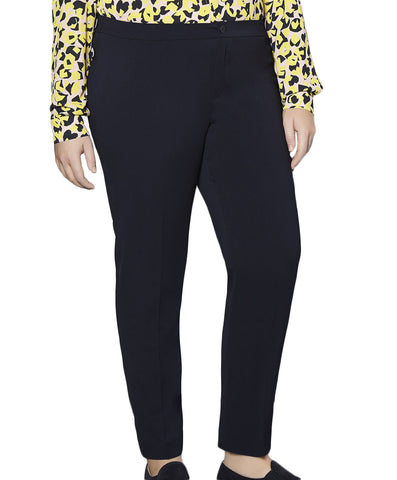 MARINA RINALDI Women's Navy Rame Original Straight Dress Pants $270 NWT