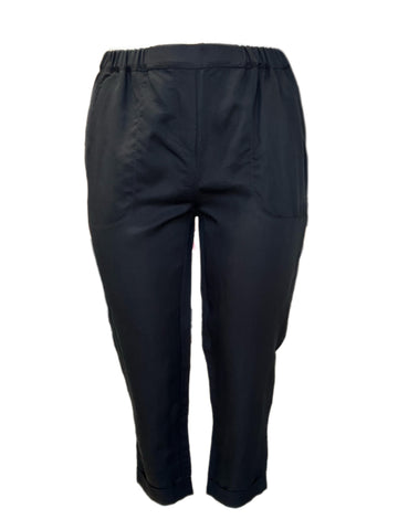 Marina Rinaldi Women's Black Rebeccas Elastic Waist Straight Pants NWT