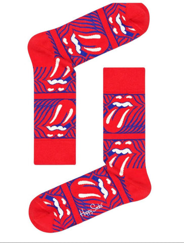 HAPPY SOCKS x Rolling Stones Men's Red Limited Edition Socks 8-12 NWT