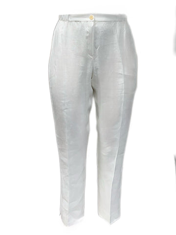 Marina Rinaldi Women's White Regione Straight Leg Pants NWT