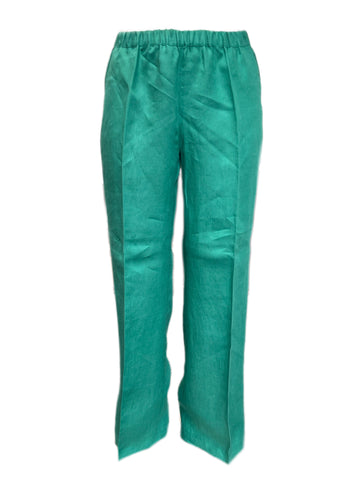 Marina Rinaldi Women's Green Regolare High Rise Flax Pants Size 16W/25 NWT