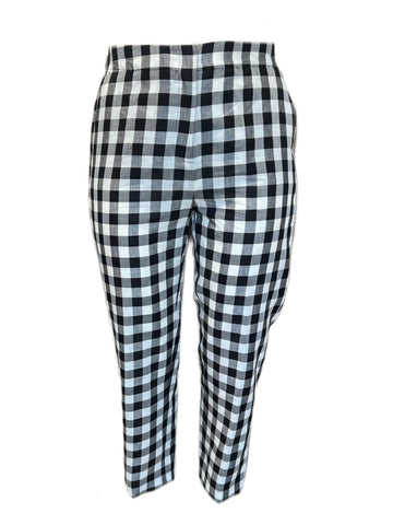 Marina Rinaldi Women's Nero Risaia Straight Plaid Pants Size NWT
