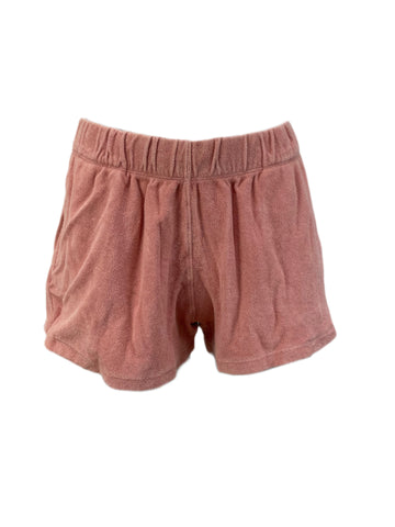 SUZI KONDI Women's Salmon Terry Track Shorts #3010 Large $115 NWT