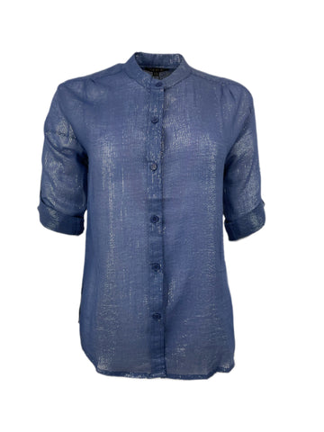 SUZIE KONDI Women's Sky Koubi Metallic Blouse #1004 $195 NWT