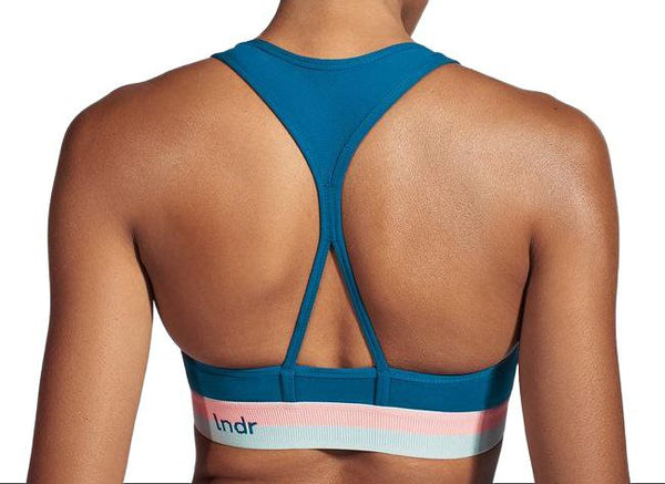 LNDR Women's Sailor Blue Workout Cropped Bra #AV917 NWT