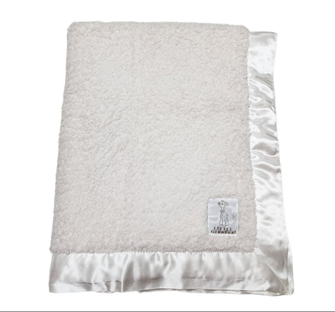 LITTLE GIRAFFE Baby's Cream Sherpa Fleece Soft Lightweight Blanket 36"x30" NWT