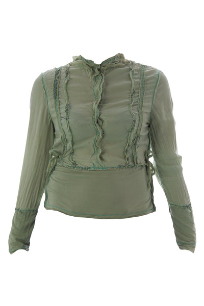 Shangana Women's Silk Snap Button Blouse