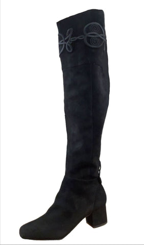 REBECCA MINKOFF Women's Black Kid Suede Shiloh Knee Boots #M5291004 8 NWB