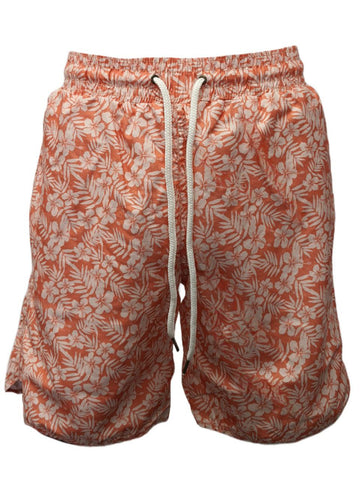 GRAYERS Men's Orange Arabesque Leaf Swim Shorts 8" #SW05219 Large NWT