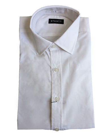 STANTT Men's White Poplin Mod Spread Button Up Shirt Stanton Fit NWT