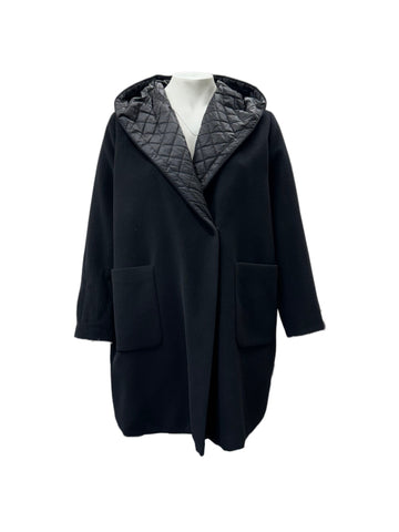 Marina Rinaldi Women's Black Tallero Button Closure Coat NWT