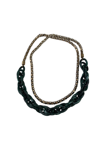 Max Mara Women's Green Tandem Beaded Long Necklace OS NWT