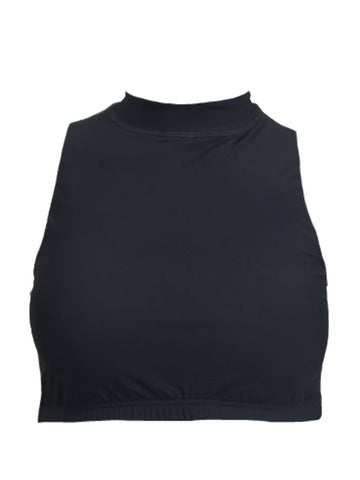 SEAFOLLY Women's Black Tropical Vacay Cross Back Swim Bikini Top #3087 Small NWT