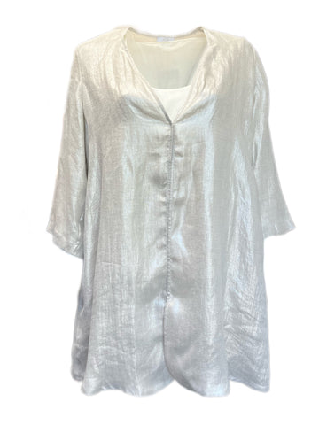 Marina Rinaldi Women's Ivory Tecnica Button Closure Jacket Size 14W/23 NWT