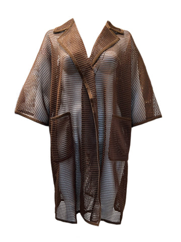 Marina Rinaldi Women's Brown Teiera Mesh Jacket Size 22W/31 NWT