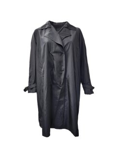 Marina Rinaldi Women's Black Tennis Button Closure Rain Coat NWT