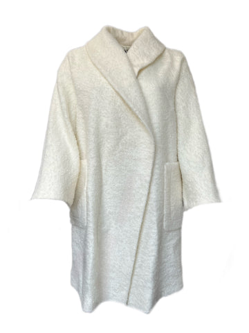 Marina Rinaldi Women's White Terzetto Open Front Coat NWT