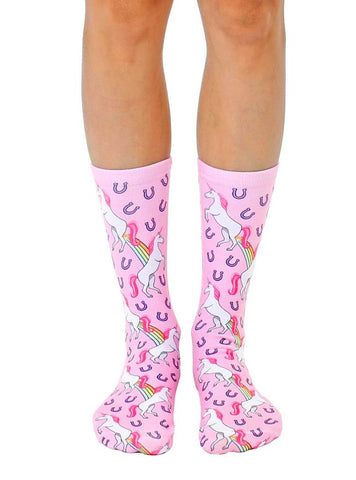 LIVING ROYAL Unicorns and Rainbows Novelty Crew Socks $12 NEW