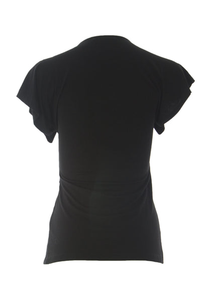 VELVET by Graham & Spencer Women's Black Sequin Trim U-Neck Blouse M $139 NEW