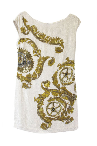 Versace Collection Women's Sequin Mini Dress IT 40 Optic White