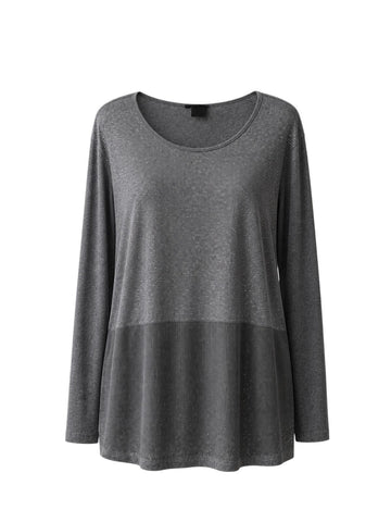 Marina Rinaldi Women's Grey Veggente Pullover Shirt NWT