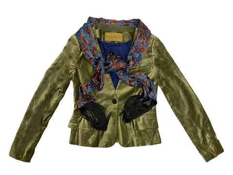 Hanley Mellon Women's Velveteen Blazer with Scarf