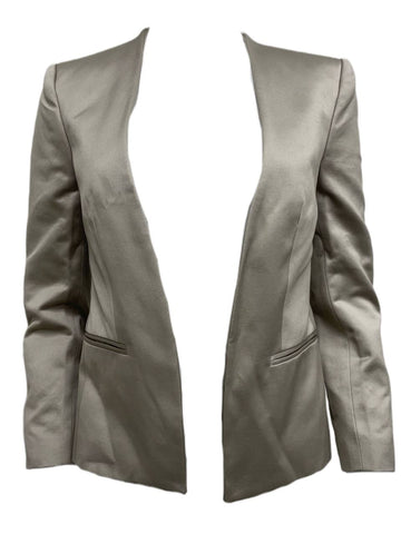 BLK DNM Women's Beige Cotton Open Front Blazer 21 #WBC6201 Size US 6 NWT