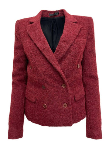 BLK DNM Women's Blood Red Wool Blend Blazer 7 #WBW9601 Size US 6 NWT