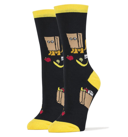 OOOH YEAH! Women's Novelty Crew Socks, Cat Bag