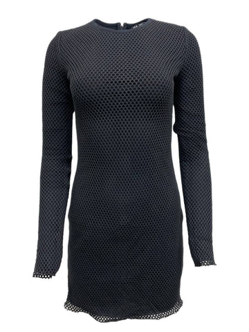 BLK DNM Women's Black Cotton Long Sleeve Short Dress 22 Size S NWT