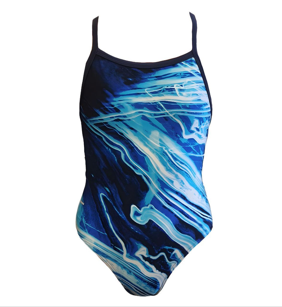 AQUATICA Women's Blue Fusion Perfomance One Piece Swimsuit #F003 NWT