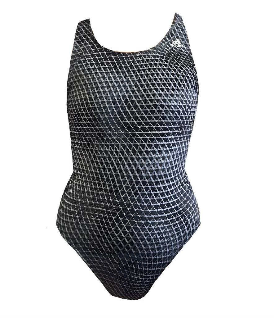 ADIDAS Women's Black Web V-Back One Piece Swimsuit #2APF069 34 NWT