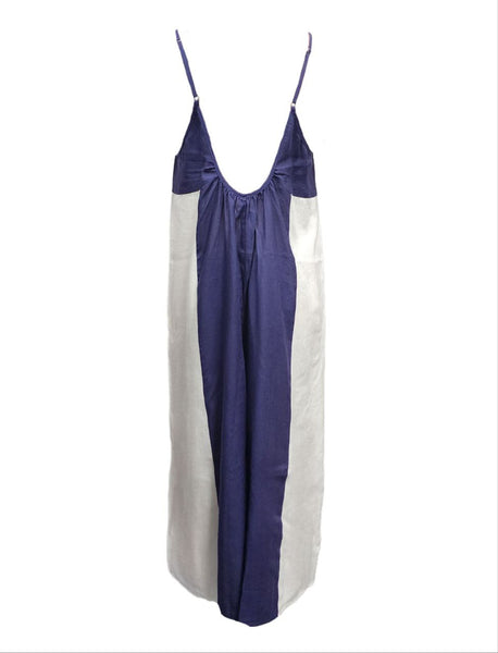 HoodLamb Women's Navy Wide Contrast Midi Hemp Jumper 420 NWT
