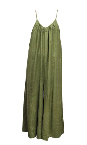 HoodLamb Women's Olive Wide Contrast Midi Hemp Jumper 420 NWT