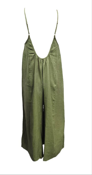 HoodLamb Women's Olive Wide Contrast Midi Hemp Jumper 420 NWT