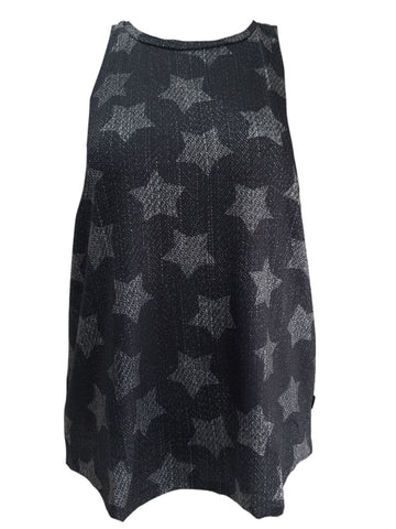 TEREZ Women's Black Denim Stars Tank #2269988 Medium NWT