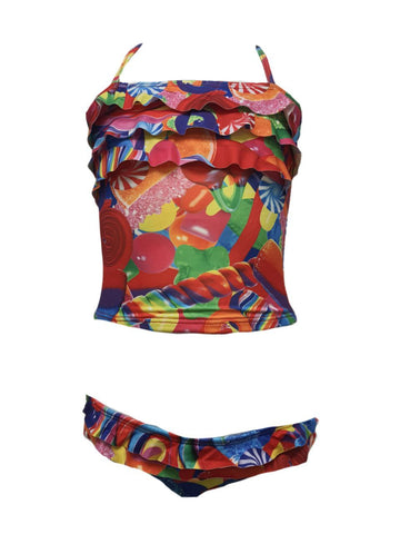 TEREZ Girl's Multicolor Candy 2 Piece Bikini Set #55047926 NWT