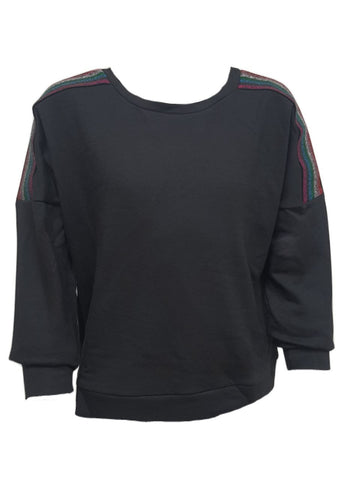 TEREZ Girl's Black French Terry Sweatshirt #1282802810 NWT