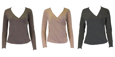 GREY STATE Women's Soft Wrap V Neck Top $88 NEW