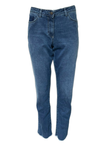 Marina Rinaldi Women's Ski Blue Iesi Slimme Denim Pants Size 8W/17 NWT