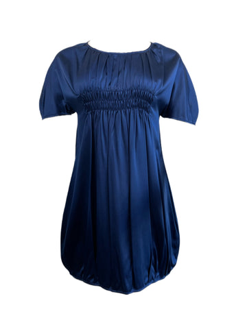 ANNE LEMAN Women's Lily Navy Short Sleeve Bubble Dress SP91DR9 $468 NEW