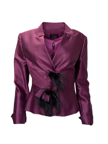 CLIPS Women's Purple Feathered Lined Blazer WO1D6461899 $1, 048 NEW