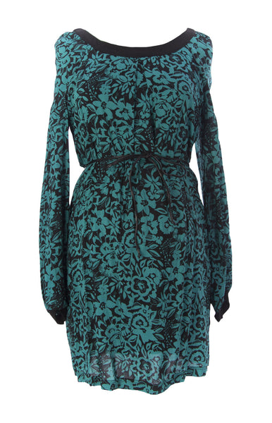 JULES & JIM Maternity Women's Black/Teal Floral Pattern Tunic H13524 $109 NEW
