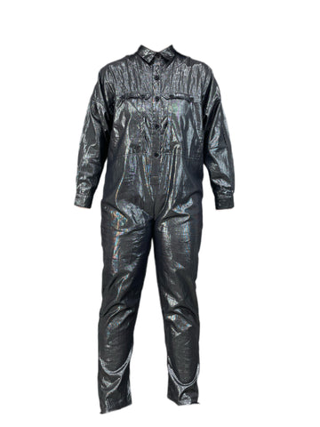 SUZIE KONDI Women's Silver Lurex Jumpsuit #SK1913 Sz Small $295 NWT