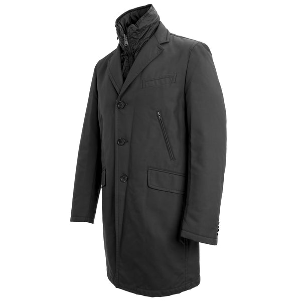 MANUEL RITZ Black Romovable Lining Long Coat 113C4187X $514 NWT